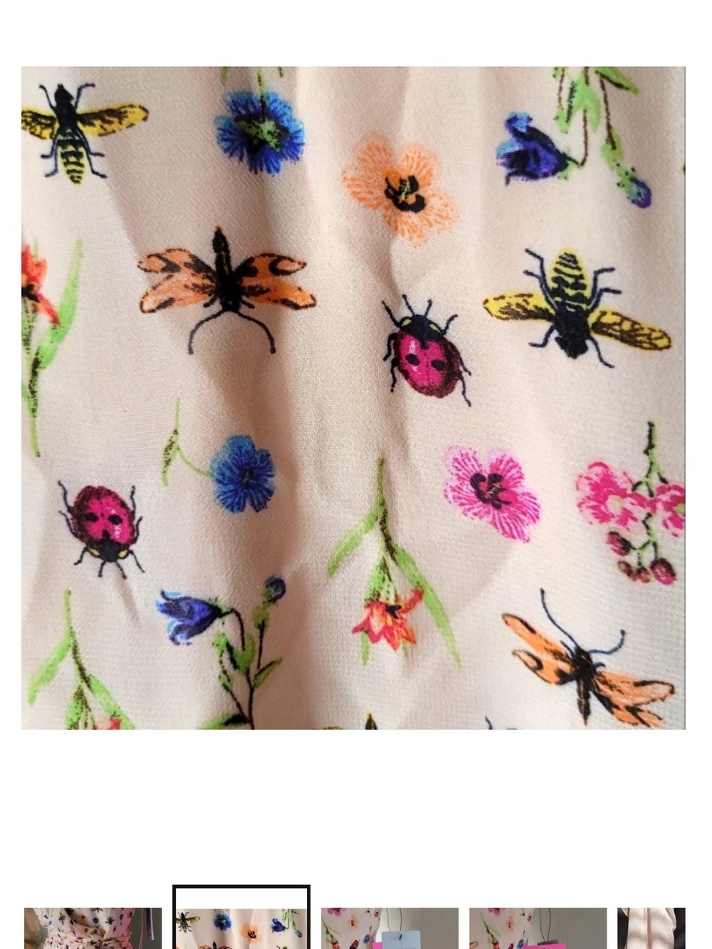 Betsey Johnson Insect Wrap Ruffle Dress - Picture 4 of 6